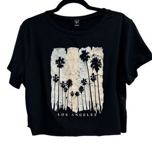 Black Los Angeles Graphic Crop Top